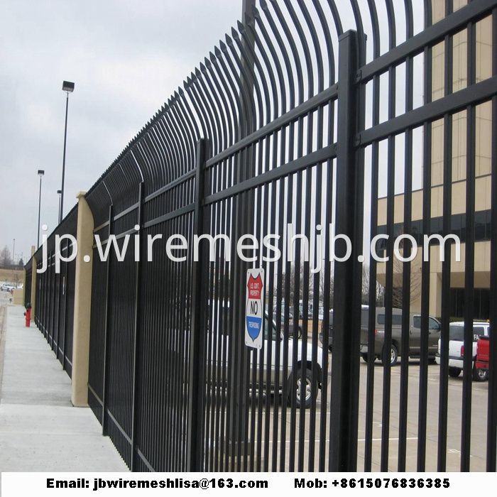 Black Zinc Steel Wrought Iron Fence